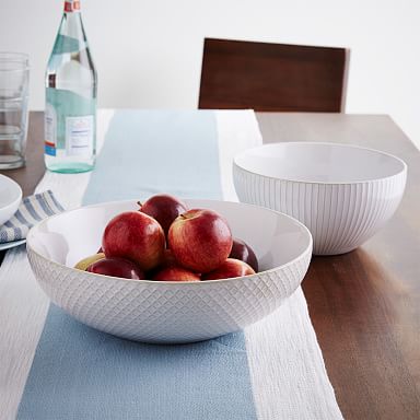 Textured Stoneware Serveware - White
